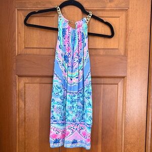 Lilly Pulitzer Multicolor Tank Top with Gold Chain